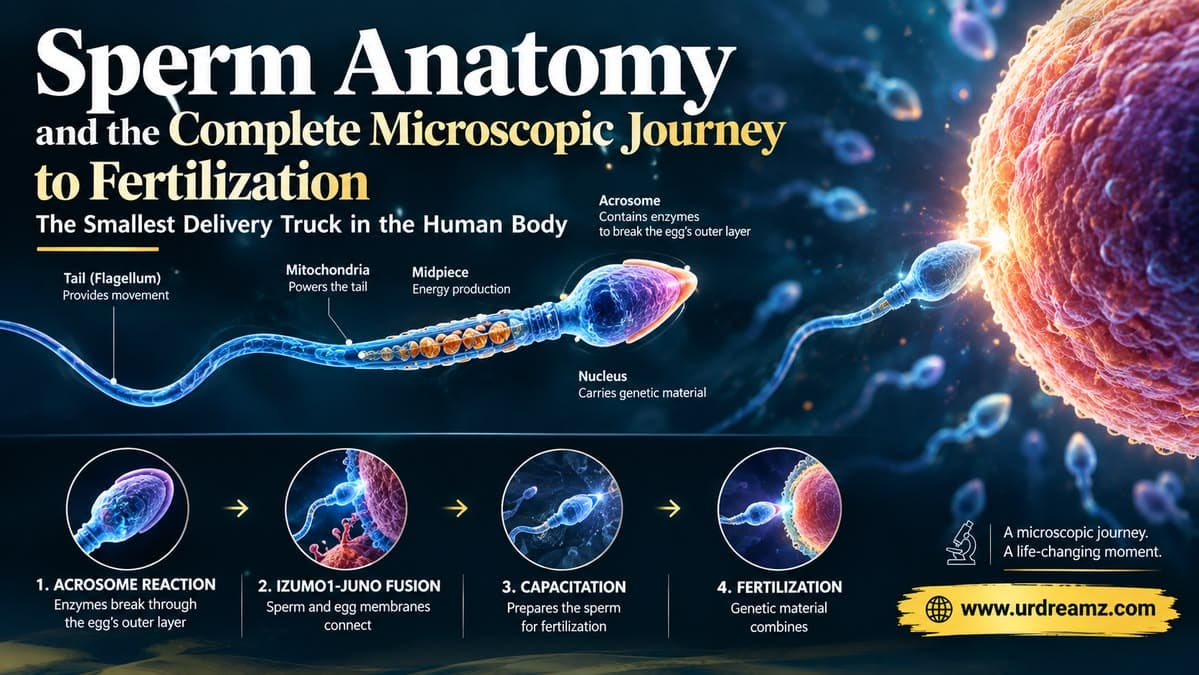 Sperm Anatomy and the Complete Microscopic Journey to Fertilization : The Smallest Delivery Truck in the Human Body - secondary image