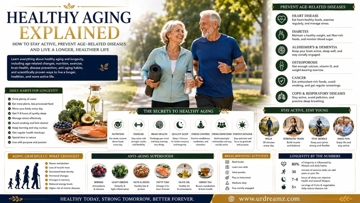 Healthy Aging Explained: How to Stay Active, Prevent Age-Related Diseases and Live a Longer, Healthier Life