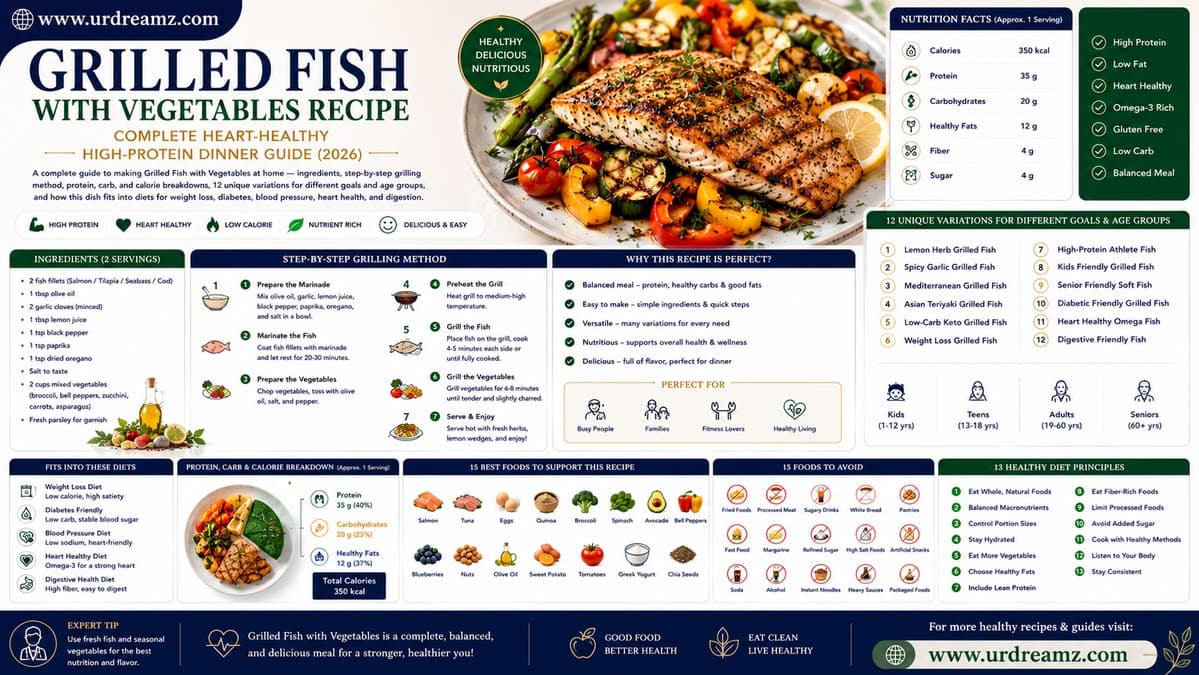 Grilled Fish with Vegetables Recipe: Complete Heart-Healthy High-Protein Dinner Guide (2026)