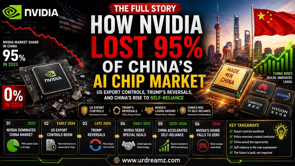 How Nvidia Lost 95% of China's AI Chip Market: The Full Story of US Export Controls, Trump's Reversals, and China's Rise to Self-Reliance