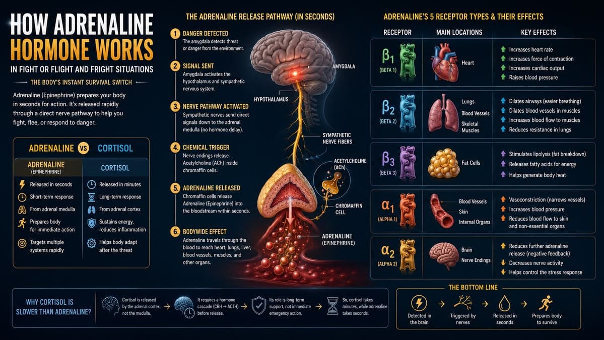 How Adrenaline Hormone Works In Fight or Flight and Fright Situations - secondary image