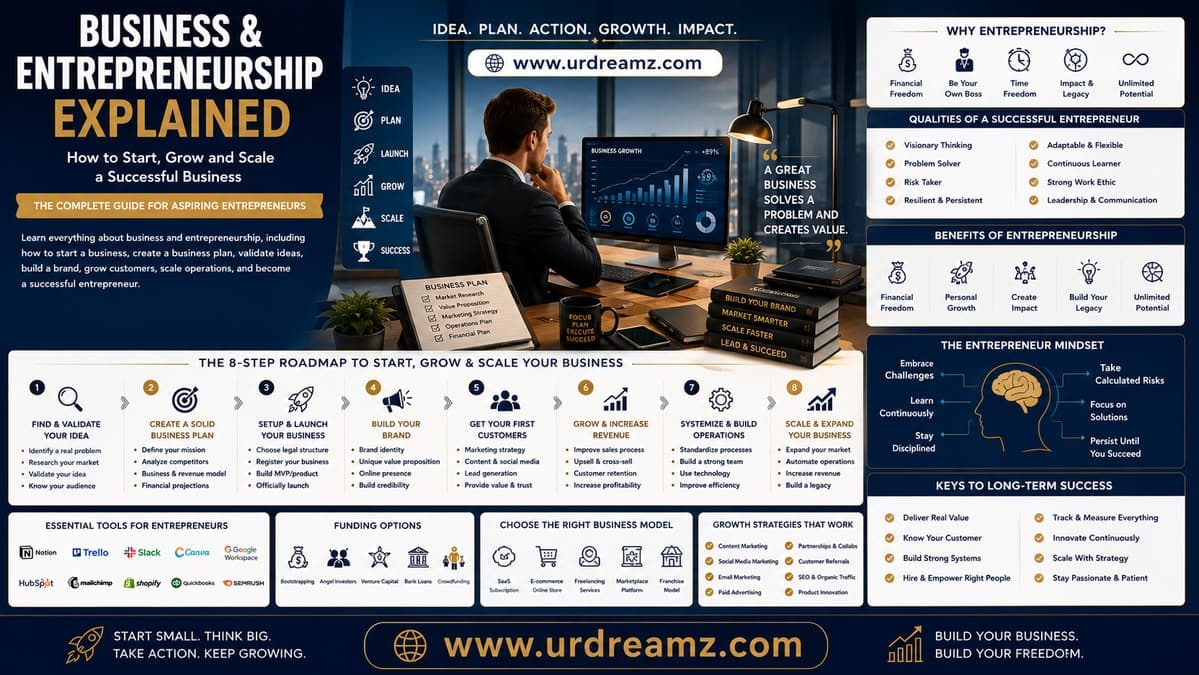 Business & Entrepreneurship Explained: How to Start, Grow and Scale a Successful Business