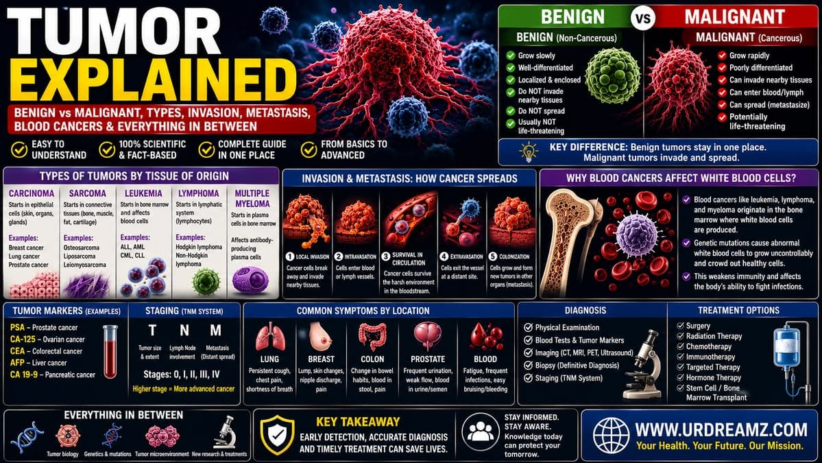 Tumor Explained: Benign vs Malignant, Types, Invasion, Metastasis, Blood Cancers and Everything in Between