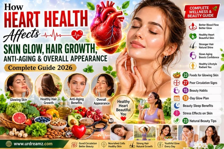 How Heart Health Affects Skin Glow, Hair Growth, Anti-Aging and Overall Appearance: Complete Guide 2026