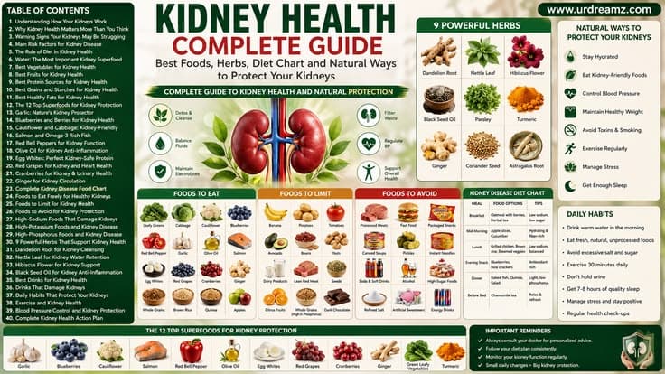 Kidney Health Complete Guide: Best Foods, Herbs, Diet Chart and Natural Ways to Protect Your Kidneys
