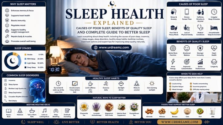 Sleep Health Explained: Causes of Poor Sleep, Benefits of Quality Sleep and Complete Guide to Better Sleep