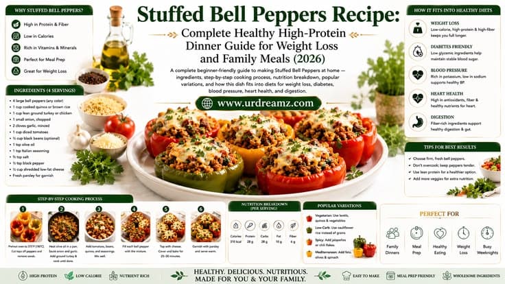 Stuffed Bell Peppers Recipe: Complete Healthy High-Protein Dinner Guide for Weight Loss and Family Meals (2026)