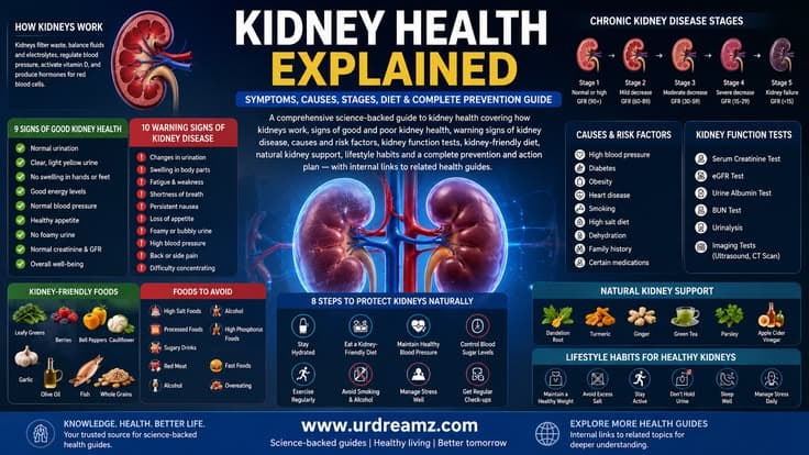 Kidney Health Explained: Symptoms of Kidney Disease, Causes, Stages, Diet and Complete Prevention Guide