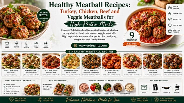Healthy Meatball Recipes: Turkey, Chicken, Beef and Veggie Meatballs for High-Protein Meals