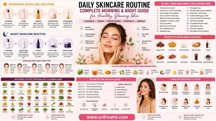 Daily Skincare Routine: Complete Morning & Night Guide for Healthy, Glowing Skin