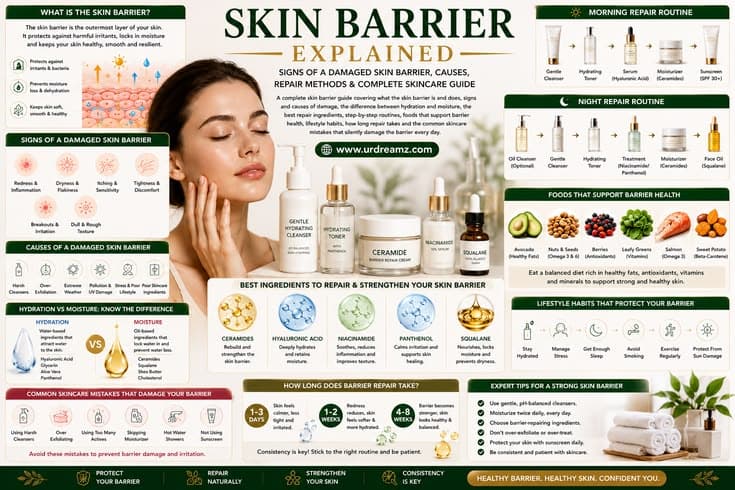 Skin Barrier Explained: Signs of a Damaged Skin Barrier, Causes, Repair Methods and Complete Skincare Guide