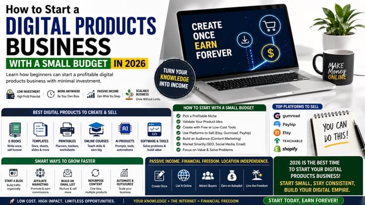 How to Start a Digital Products Business with a Small Budget in 2026