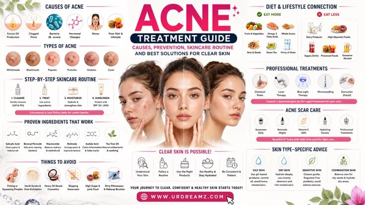 Acne Treatment Guide: Causes, Prevention, Skincare Routine and Best Solutions for Clear Skin