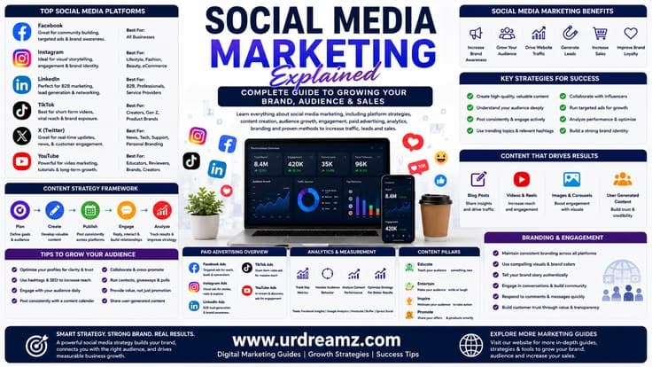 Social Media Marketing Explained: Complete Guide to Growing Your Brand, Audience and Sales