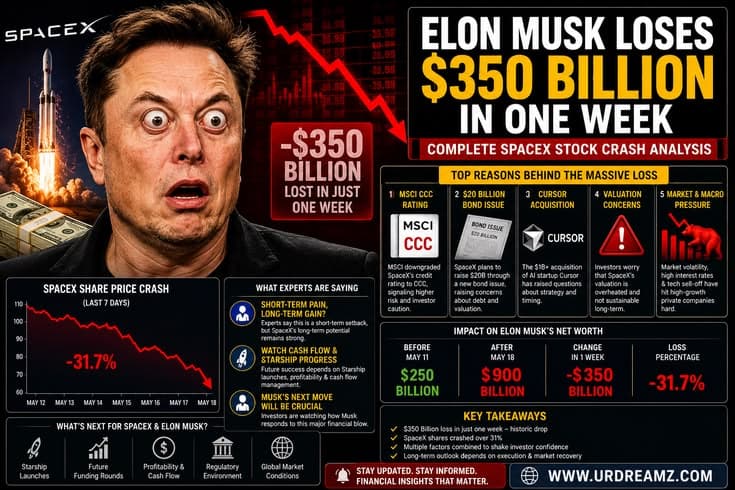 Elon Musk Loses $350 Billion in One Week: Complete SpaceX Stock Crash Analysis
