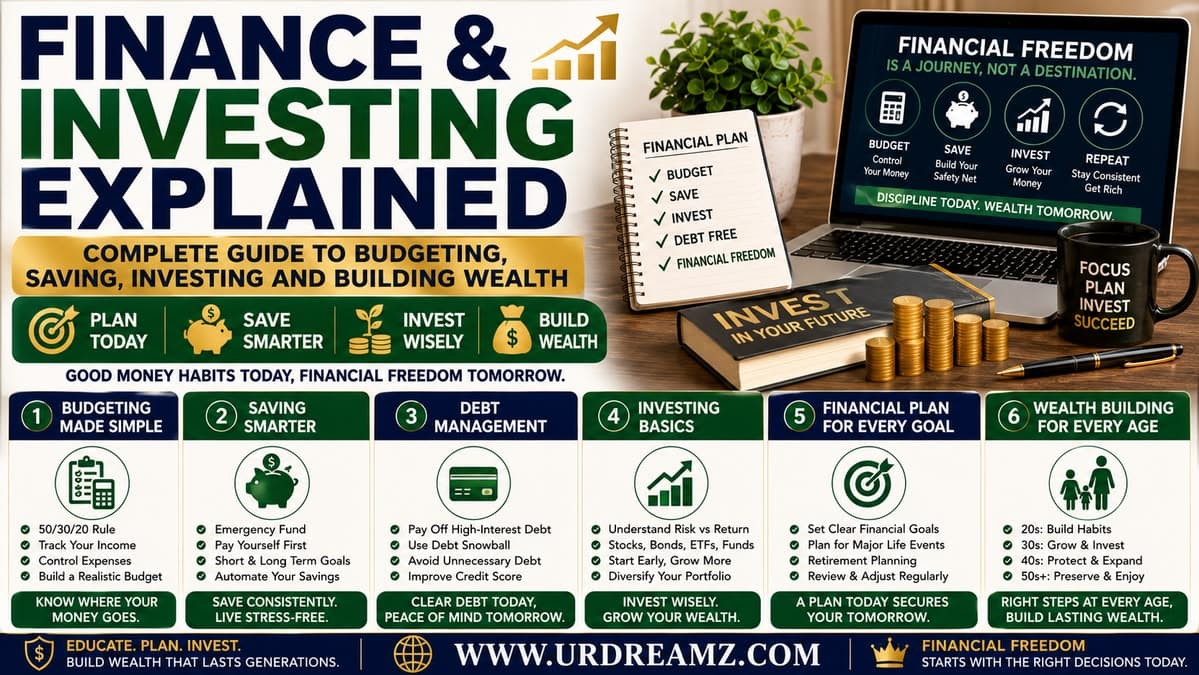 Finance & Investing Explained: Complete Guide to Budgeting, Saving, Investing and Building Wealth