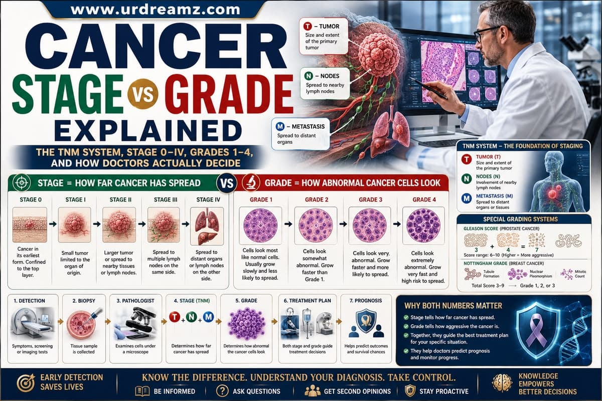 Cancer Stage vs Grade Explained: The TNM System, Stage 0–IV, Grades 1–4, and How Doctors Actually Decide