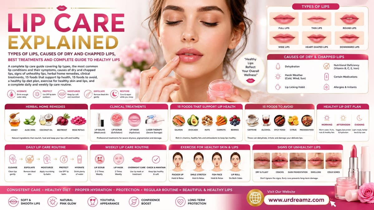 Lip Care Explained: Types of Lips, Causes of Dry and Chapped Lips, Best Treatments and Complete Guide to Healthy Lips