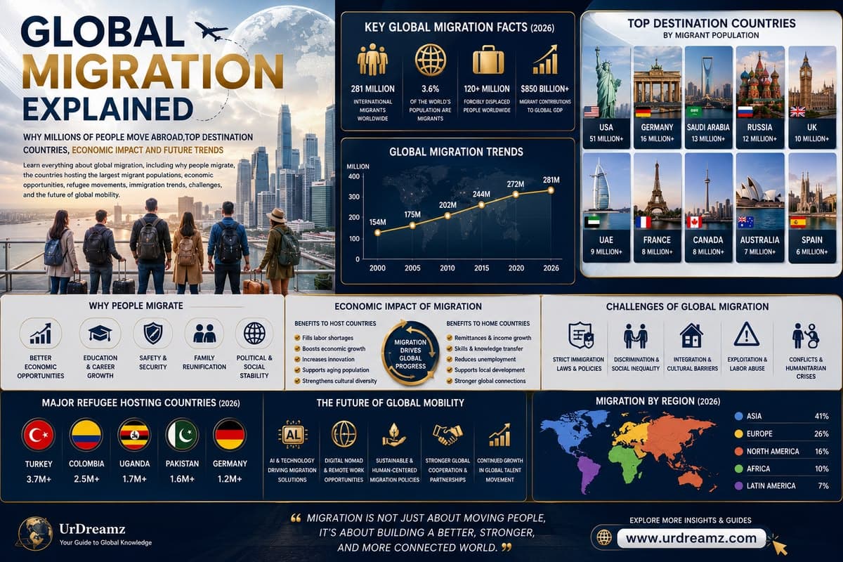 Global Migration Explained: Why Millions of People Move Abroad, Top Destination Countries, Economic Impact and Future Trends