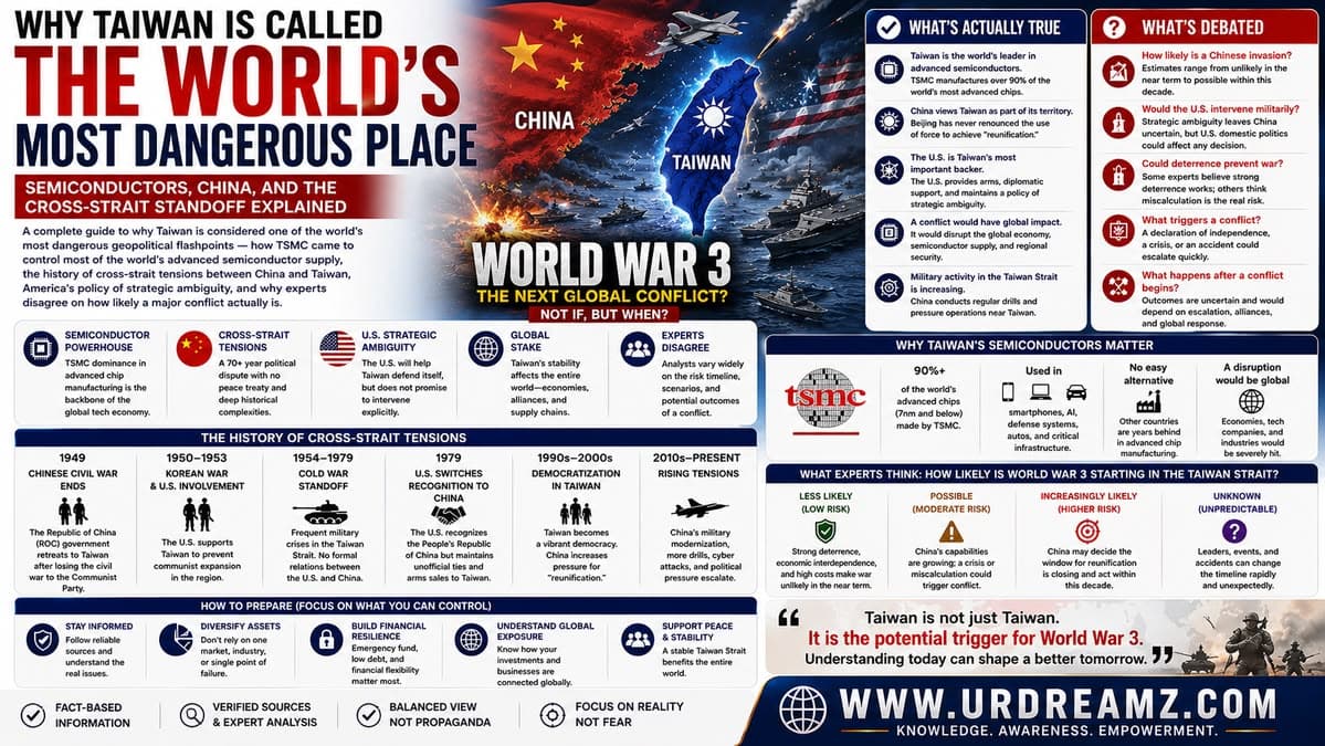 Why Taiwan Is Called the World's Most Dangerous Place: Semiconductors, China, and the Cross-Strait Standoff Explained