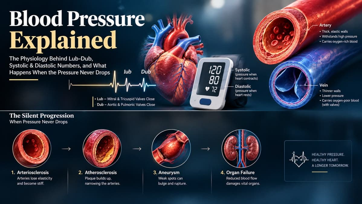 Blood Pressure Explained: The Physiology Behind Lub-Dub, Systolic & Diastolic Numbers, and What Happens When the Pressure Never Drops - secondary image