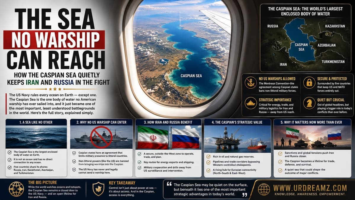 The Sea No Warship Can Reach: How the Caspian Sea Quietly Keeps Iran and Russia in the Fight