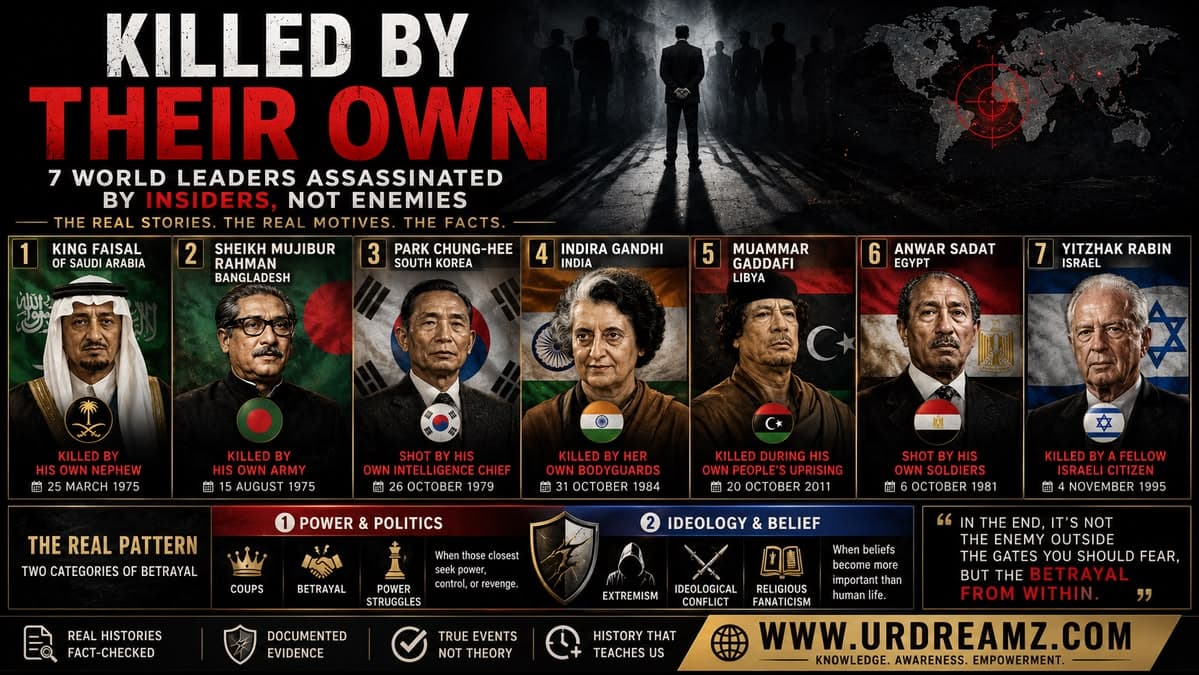 Killed By Their Own: 7 World Leaders Assassinated by Insiders, Not Enemies