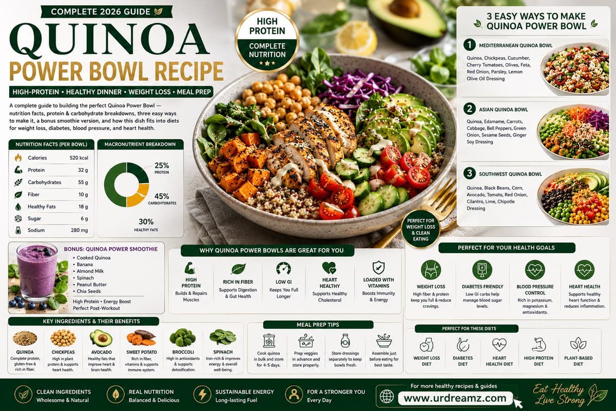 Quinoa Power Bowl Recipe: Complete High-Protein Healthy Dinner Guide for Weight Loss and Meal Prep (2026)