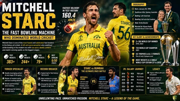 Mitchell Starc: The Fast Bowling Machine Who Dominated World Cricket