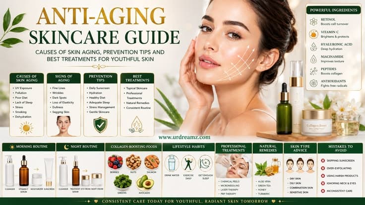 Anti-Aging Skincare Guide: Causes of Skin Aging, Prevention Tips and Best Treatments for Youthful Skin