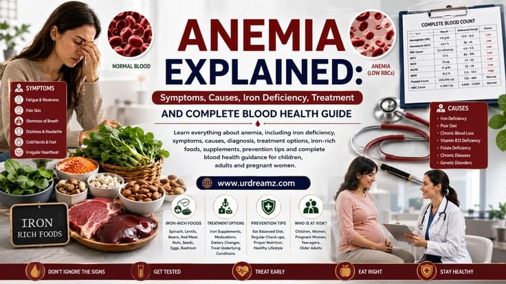 Anemia Explained: Symptoms, Causes, Iron Deficiency, Treatment and Complete Blood Health Guide