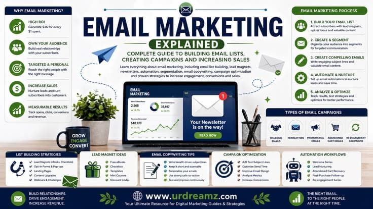 Email Marketing Explained: Complete Guide to Building Email Lists, Creating Campaigns and Increasing Sales
