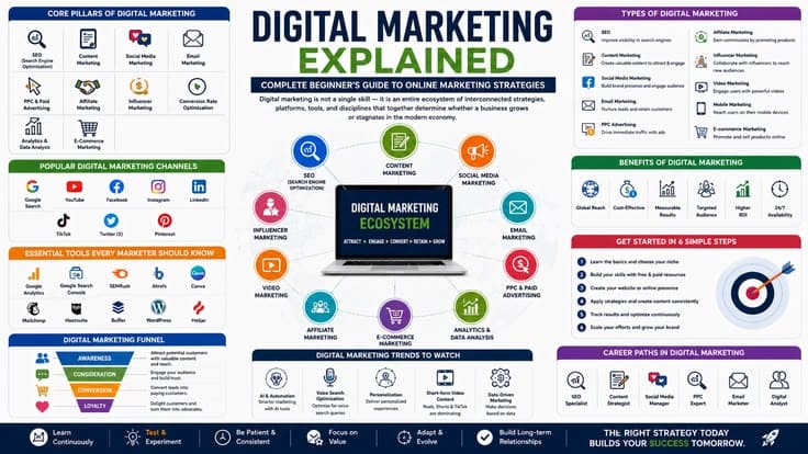 Digital Marketing Explained: Complete Beginner's Guide to Online Marketing Strategies