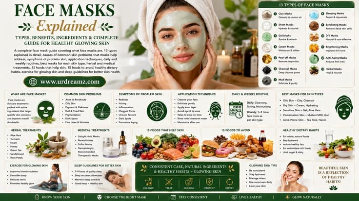 Face Masks Explained: Types, Benefits, Ingredients and Complete Guide for Healthy Glowing Skin