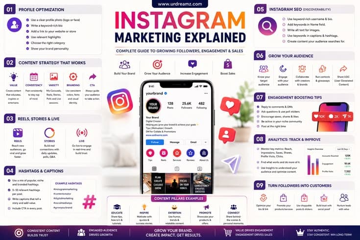 Instagram Marketing Explained: Complete Guide to Growing Followers, Engagement and Sales