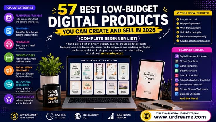 57 Best Low-Budget Digital Products You Can Create and Sell in 2026 (Complete Beginner List)