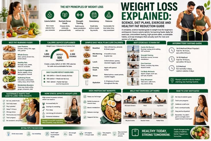 Weight Loss Explained: Science, Diet Plans, Exercise and Healthy Fat Reduction Guide